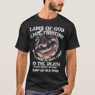 T-SHIRT TRUMP AVEC LAMBS NOIRS CONTRE CAGE LAMBS BLANC COM