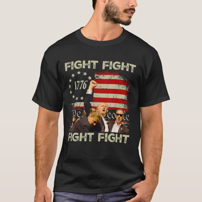 T-shirt Trump Combat Combattre Les Signaux Trump Aux Améri (Devant)
