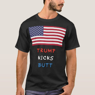 T-shirt Trump Coups De Bouton Étoiles Frappe Le Drapeau Li