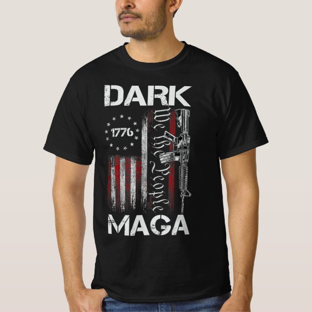 T-SHIRT TRUMP DE SUPPORT MAGA SOMBRE ANTI-BIDEN (Devant)