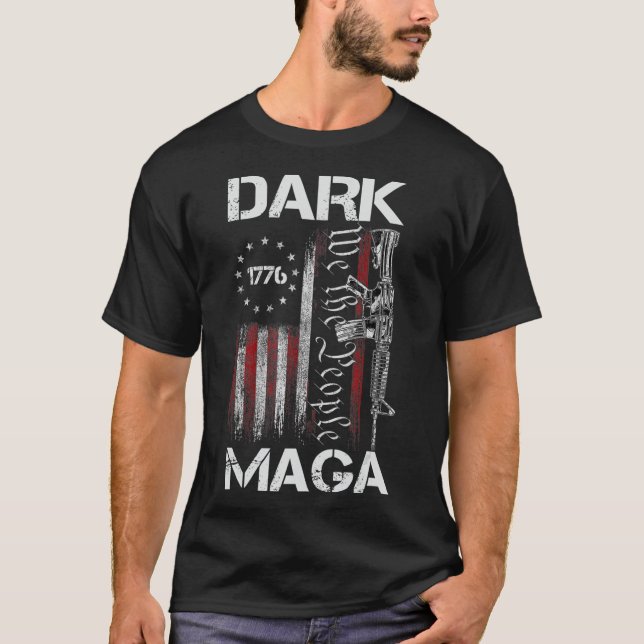 T-SHIRT TRUMP DE SUPPORT MAGA SOMBRE ANTI-BIDEN (Devant)