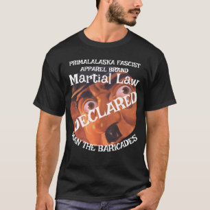 T-SHIRT TRUMP DÉCLARE L'ÉTAT DE SIÈGE HOMMES AUX BARRICADE