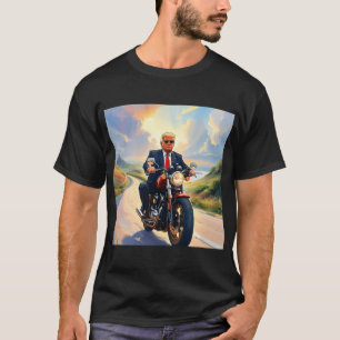 T-shirt Trump équitation Motorcycle Beautiful Road America