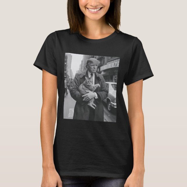 T-shirt Trump Et Chat Drôle (Devant)