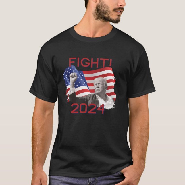 T-shirt Trump Fight 2024 Campagne T Shirt T Shirt (Devant)