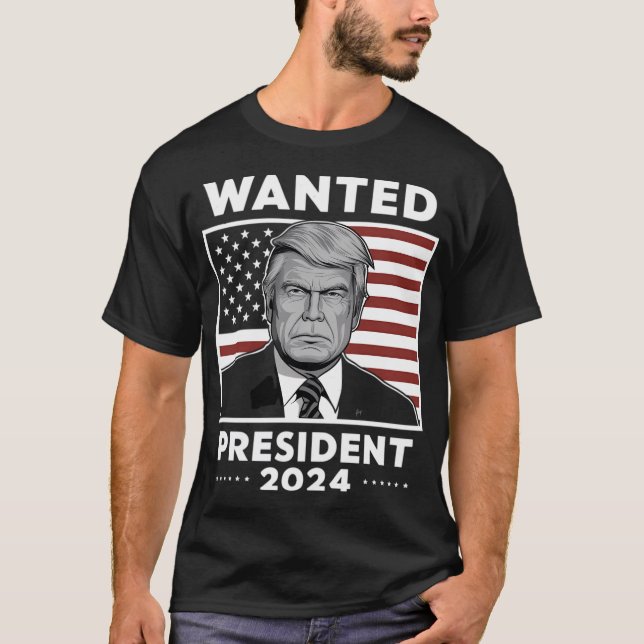 T-shirt Trump Funny Recherché Pour Le Président 2024 (Devant)