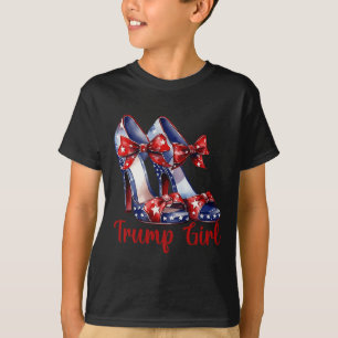 T-shirt Trump Girl High Heel Stilettos Drapeau américain T