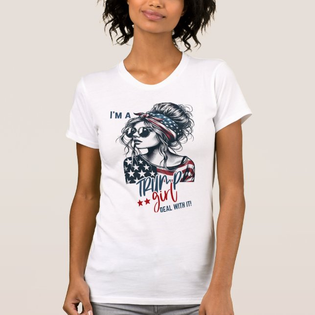 T-shirt Trump Girl Messy Bun (Devant)