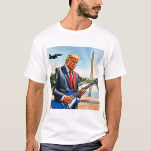 T-shirt Trump jouant à la guitare électrique du monument d