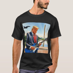 T-shirt Trump jouant à la guitare électrique du monument d