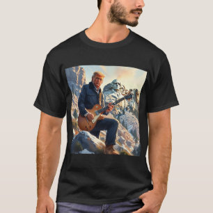 T-shirt Trump Jouant à la guitare électrique Mont Rushmore