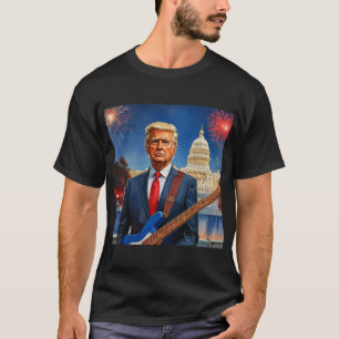 T-shirt Trump Jouant Basse Électrique US Capitol Fireworks