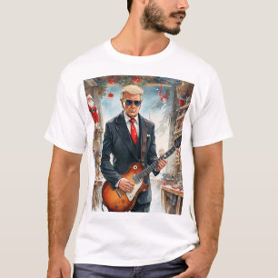 T-shirt Trump Jouer Guitare électrique SANTA CLAUS atelier