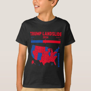 T-shirt Trump Landslide 2024 Carte électorale 312 Carte de