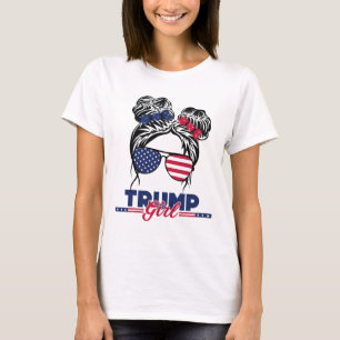 T-shirt Trump Maman Jour d'investiture 2025 Messy Bun Amer