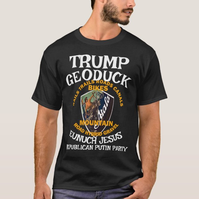 T-shirt Trump Mountain Bike Jesus Republican Pee Party (Devant)