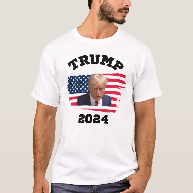 T-shirt Trump Mugshot - Trump 2024 Mugshot Conservateur (Devant)