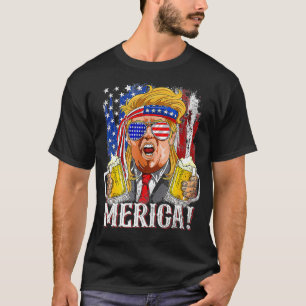 T-shirt Trump Mullet 4 juillet États-Unis Drapeau américai