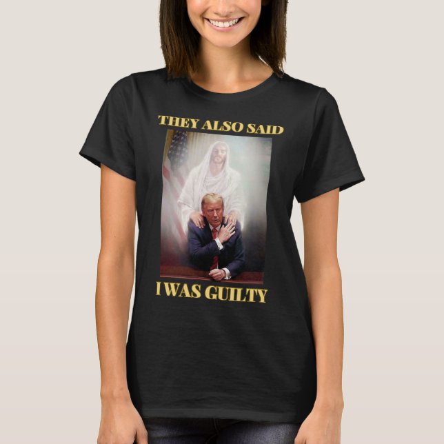 T-shirt Trump Pas Coupable Jésus Christ Patriot Priez Maga (Devant)