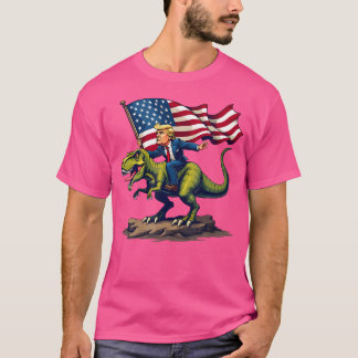 T-shirt Trump Qui Dirige Un Trump Dinosaure En Fl Américai