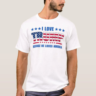 T-shirt Trump Rally J'Aime Trump Parce Qu'Il Aime L'Amériq