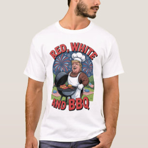 T-shirt Trump Red White et BBQ 4 juillet