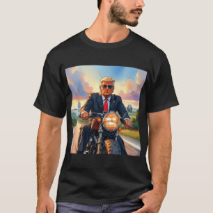 T-shirt Trump Riding Motorcycle US Capitol Washington DC