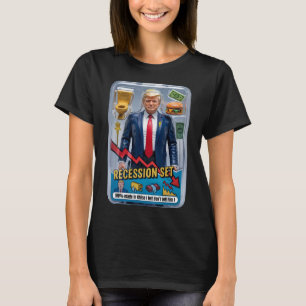 T-shirt Trump Satire Survié Récession Box Set Action Fig