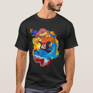 T-shirt Trump Shark Patriotic Unique 4 juillet Américain