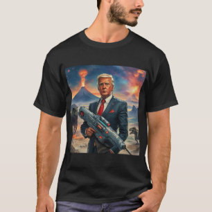 T-shirt Trump sur la planète Alien Dinosaures Laser Gun Vo