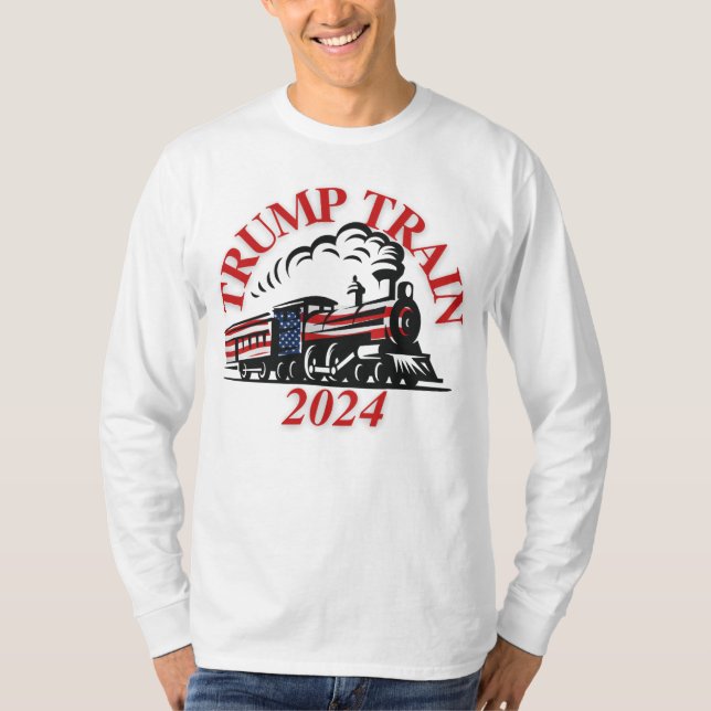 T-shirt Trump Train 2024 Long Sleeve (Devant)