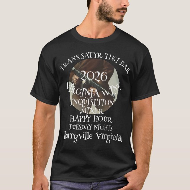T-shirt Trump TRANS SATYR TIKI Bar Happy HOUR (Devant)