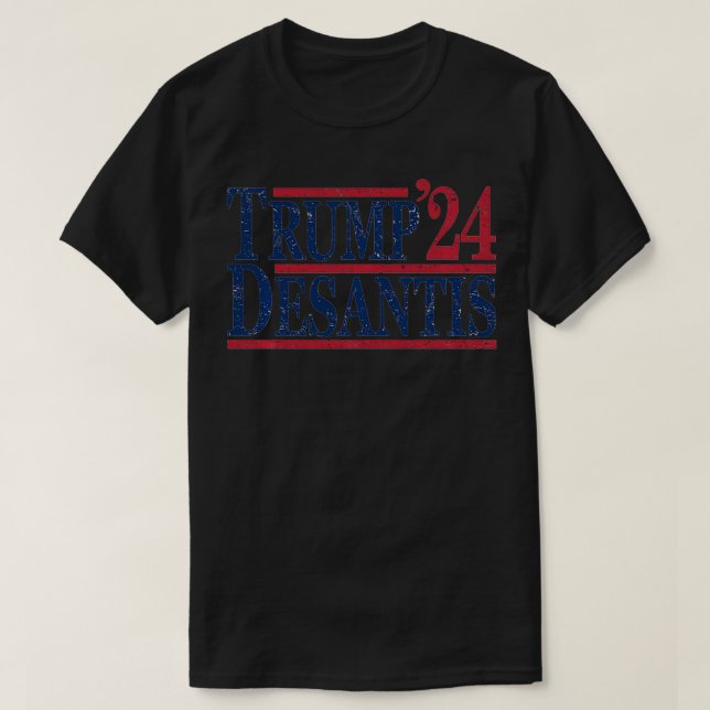 T-shirt Trump Trump en détresse Ron DeSantis 2024 (Design devant)