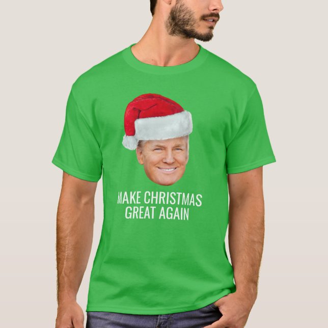 T-shirt Trump with Santa Hat - Make Christmas Great Again (Devant)