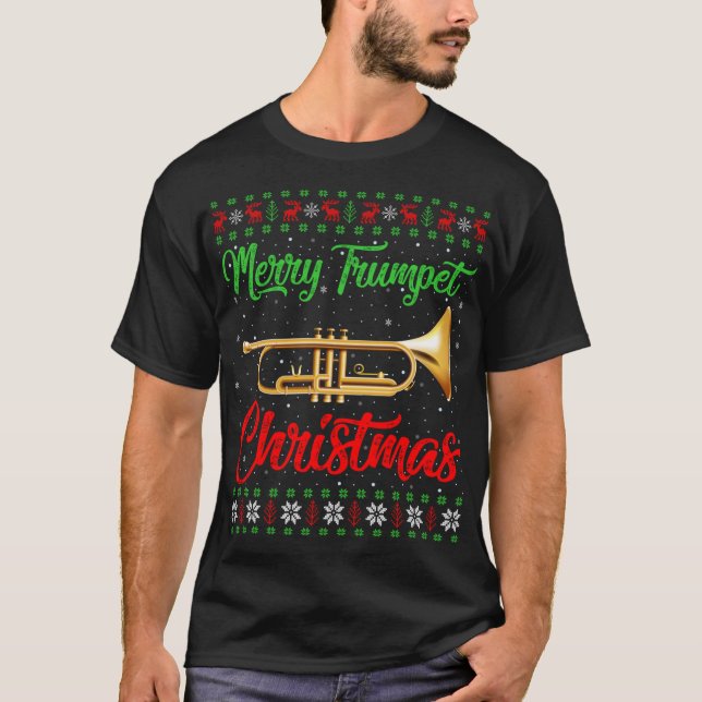 T-shirt Trumpet Musique Amant Noël Cadeau Vilain Trompette (Devant)