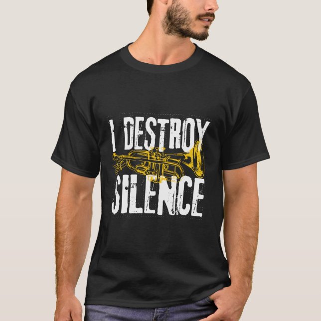 T-shirt Trumpet Player Marching Band Silence Destroyer (Devant)