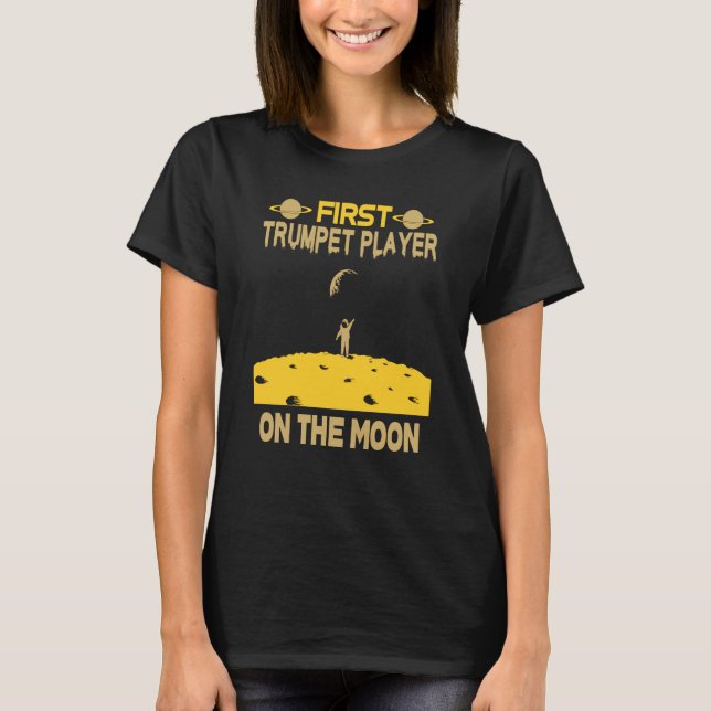 T-shirt Trumpet Player On The Moon (Devant)