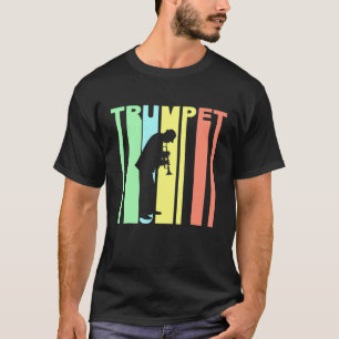 T-shirt Trumpet - Retro 1970 Style Trumpet Player Silhoue