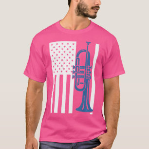 T-shirt Trumpet trompette trompette patriotique 4 juillet-