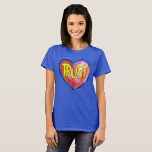 T-shirt Trust Heart Inspirational Word Art Chemises person