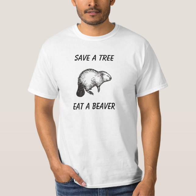 T-shirt ts23, sauvent un arbre, mangent un castor (Devant)