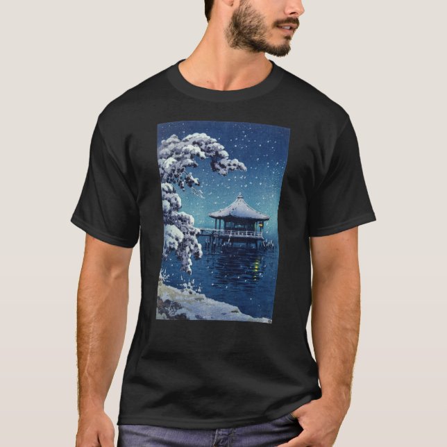 T-shirt Tsuchiya Koitsu - Neige sur l'Ukimido à Katada (Devant)