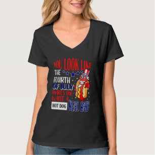 T-shirt Tu As L'Air 4 juillet Sarcastique Hot Dog Real