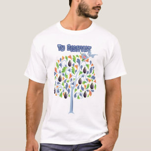 T-Shirt Tu Bishvat - Baum und Vogel Tu Bishvat