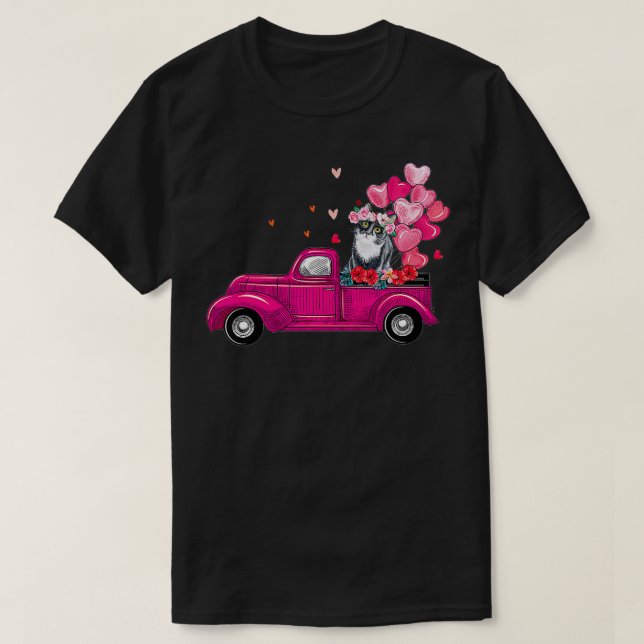 T-shirt Tu Cute Truck Chat Valentines Jour Costume Garçon  (Design devant)