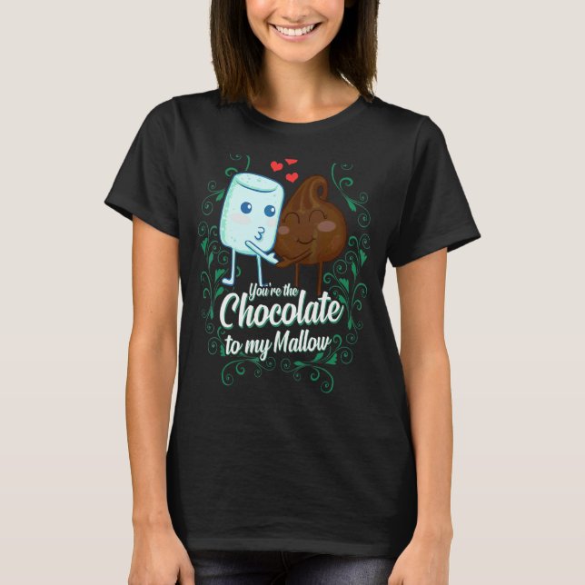 T-shirt Tu es le chocolat à mon couple de mallow (Devant)