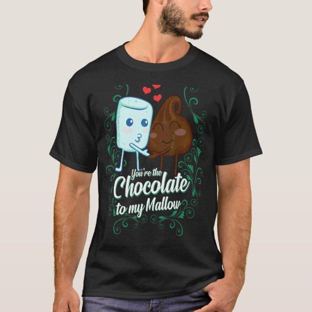 T-shirt Tu es le chocolat à mon couple de mallow (Devant)