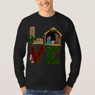 T-shirt Tu Leopard Plaid Nativité de Noël Costume Christ