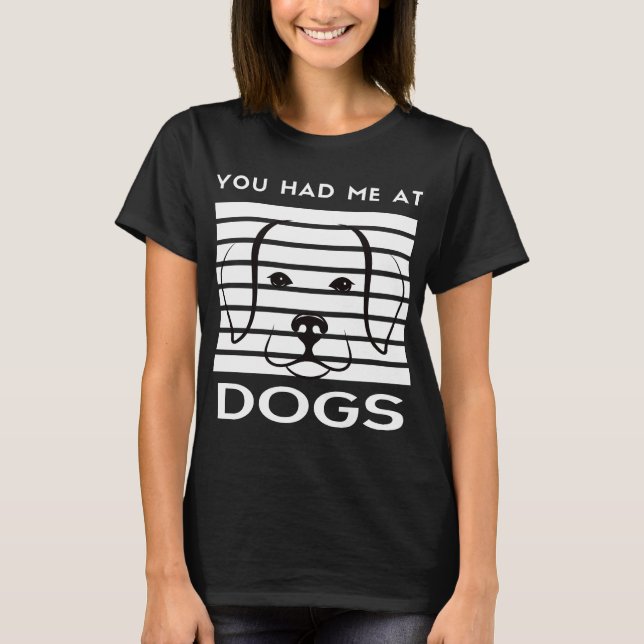 T-shirt Tu M'As Eu À Dogs Dog Face (Devant)