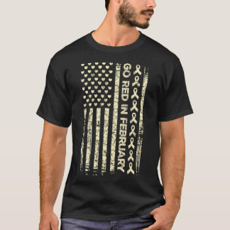 T-shirt Tu Red Ribbon Heart Disease Awareness Don America